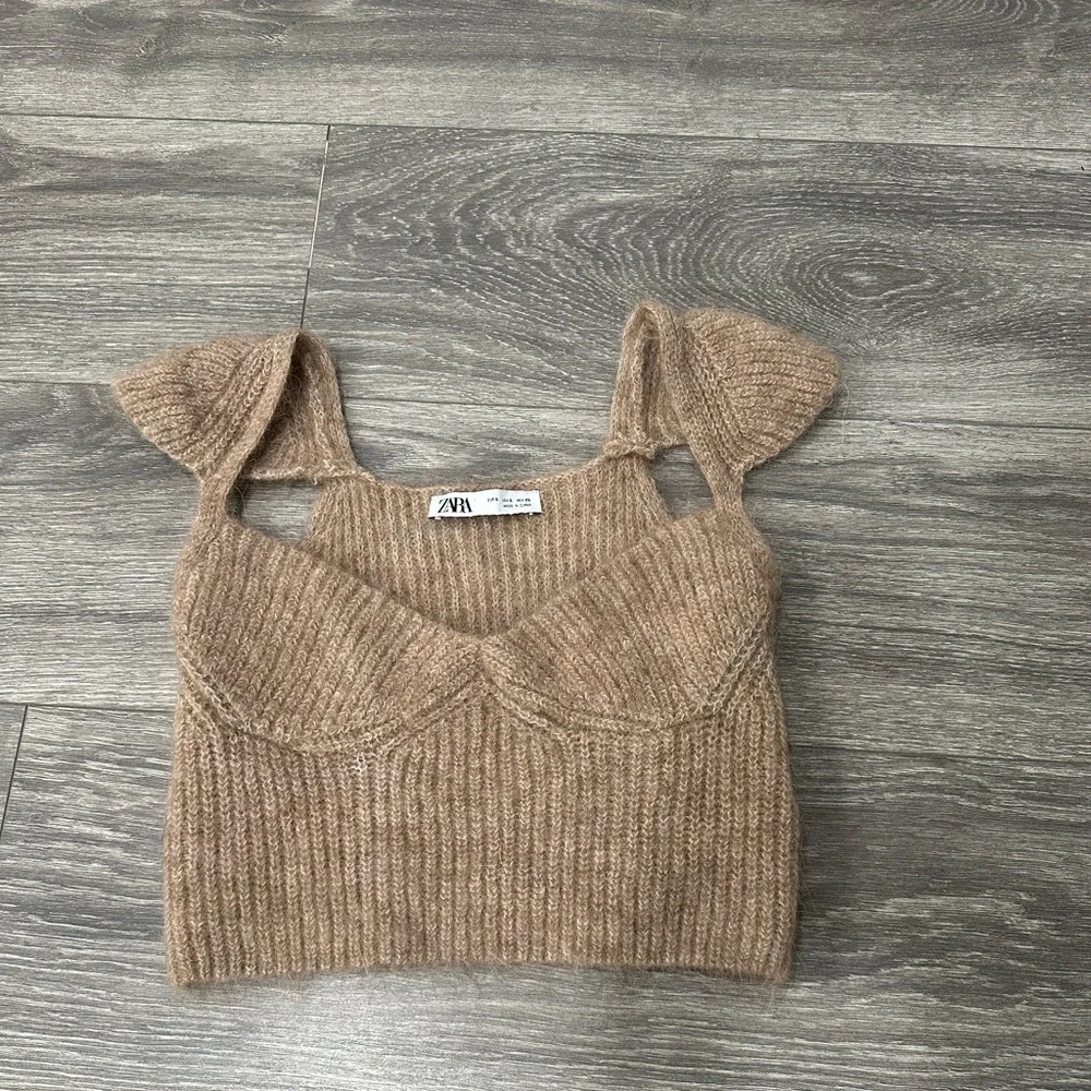 ZARA Brown Mohair Knit Sweater Top - Picture 2 of 8
